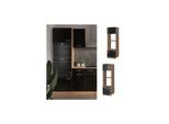 Vicco Mikrowellenschrank Küchenschrank R-Line Solid Eiche Schwarz 60 cm modern