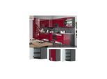 VICCO Eck Hängeschrank 57 cm Bordeaux Hochglanz Küchenschrank Hängeschrank Küchenzeile Fame-Line