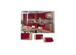 Vicco Hängeschrank Küchenschrank Küchenmöbel Fame-Line Eiche Rot Bordeaux modern 60 cm Küche Einbauküche Hängeschrank Klapptür Dunstabzugshaube Küchenzeile Hochglanz