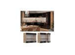 Vicco Glashängeschrank Küchenschrank R-Line Solid Eiche Schwarz 80 cm modern