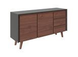 Sideboard teilmassiv, 3 Laden 150 cm Victoria Walnussfarben