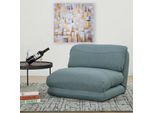 Schlafsessel MCW-E68, Schlafsofa Funktionssessel Klappsessel Relaxsessel, Stoff/Textil ~ grau-blau