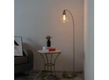 Grand lampadaire vintage en verre et laiton - Flavia - Bronze