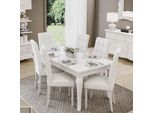 Table extensible blanche giselle 160 - 205x90x h78 cm