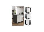 Vicco Kücheninsel Küchenblock Einbauküche Fame-Line Anthrazit Weiß 90 cm modern Hochglanz Küchen Schränke Regalunterschrank Küchenunterschrank Regalinselunterschrank Softclose-Scharnier Küchenmöbel