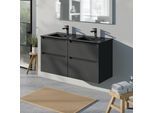 Waschtischunterschrank VIREO 120cm mit Doppelwaschbecken schwarz - Farbe wählbar