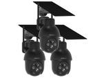 3PCS Caméra de surveillance WiFi Extérieure sans Fil Solaire 360°PTZ , Camera batterie avec panneau solaire, Vision Nocturne Couleur pir Détection