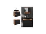 Vicco Waschbeckenunterschrank Irma Eiche Anthrazit 80 x 59 cm 2 Schubladen Badezimmer