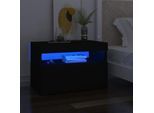 The Living Store - Tables de chevet avec lumières led 2 pcs noir 60x35x40 cm Noir