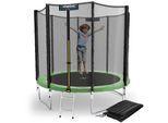 KINETIC SPORTS Trampolin Outdoor 'Salto Plus' Ø 183/244/305/366/400/430/490 cm - Komplett-Set für Kinder, USA Sprungtuch, Netz, Randpolster, Leiter - bis zu 160kg Grün-2 Ø 244 cm Ø 244 cm, Grün-2