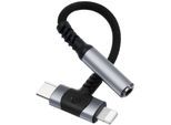 2 en 1 Adaptateur usb c vers Jack 3,5mm, Type C/L-ightning vers Jack à Puce dac Casque