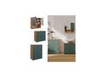 Vicco Badmöbel-Set Irma Eiche Grün 3-teilig Kommode Waschbeckenschrank 60 cm