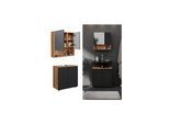 Vicco Badmöbel-Set Irma Eiche Anthrazit 2-teilig Spiegelschrank Waschbeckenschrank 60 cm