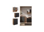 Vicco Badmöbel-Set Irma Eiche Anthrazit 3-teilig Kommode Waschbeckenschrank 60 cm