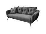 3-Sitzer-Sofa Baggio Grau Velours