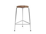 Fritz Hansen - High Dot Barhocker H 65 cm, Furnier walnuss / Untergestell Chrom