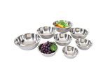 Set des terrines HW C-G98, saladier, coupe, plat, 8 pièces, acier affiné, empilable