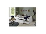 Relita Kojenbett LEVI 90x200 Buche massiv weiss lackiert, inkl. Rollrost, 2 kleine Schubladen, 2 offene Fächer, 1 große Schublade