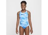 Einteiliger Nike Swim Dream Clouds Badeanzug mit Spiderback für (ältere Kinder, Mädchen) - Blau