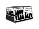 Cadoca® Hundetransportbox XL 89x70x51cm Alu