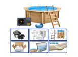 Interline Holzpool Java Wärmepumpen Set ø 3,55 m/ 1,16m + Wärmepumpe 3,0KW im Set