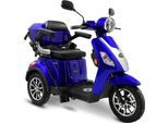 Rolektro Elektromobil Rolektro E-Trike 25 V.3, Lithium Akku, 1000 W, 25 km/h, (mit Topcase), blau