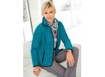 Fleecejacke CASUAL LOOKS, Damen, Gr. 50, blau (petrol), 100% Polyester, gemustert, unifarben, Jacken Fleecejacke