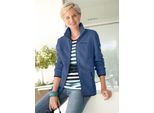 Fleecejacke CASUAL LOOKS, Damen, Gr. 42, blau (jeansblau), 100% Polyester, unifarben, Jacken Fleecejacke