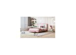 Lit enfant lit rembourré 140 200 cm, lit de fille mignon en cuir pu lit de jeunesse rose lit double avec sommier à lattes (matelas non inclus) - Rose