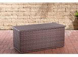 CLP Auflagenbox Comfy, Polyrattan, Gartentruhe für Kissen & Auflagen, braun