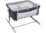 Beistellbett CHICCO "Next2me Zwillinge", Baby, Gr. B/H/L: 98cm x 62cm, kein Härtegrad, grau (magnet grau), Polyester, Babybetten