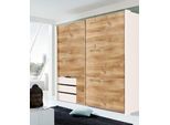 Schwebetürenschrank WIMEX "Level by fresh to go", weiß (weiß, plankeneichefarben), B:200cm H:236cm T:65cm, Schränke, Schwebetürenschrank