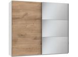 Schwebetürenschrank WIMEX "Level by fresh to go", weiß (weiß, plankeneichefarben), B:200cm H:216cm T:65cm, Schränke, Schwebetürenschrank