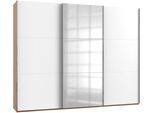 Schwebetürenschrank WIMEX "Level by fresh to go", weiß (plankeneichefarben, weiß), B:300cm H:236cm T:65cm, Schränke