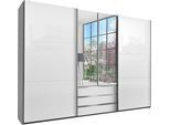 Schwebetürenschrank WIMEX "Magic by fresh to go", weiß (weiß, außentüren weißglas), B:300cm H:216cm T:65cm, Schränke