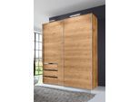 Schwebetürenschrank WIMEX "Level by fresh to go", braun (plankeneichefarben), B:250cm H:216cm T:65cm, Schränke, Schwebetürenschrank