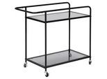 Mid.you Servierwagen , Schwarz , Metall, Kunststoff, Glas , Rollen , 71x69x38 cm , Fsc , Esszimmer, Servierwagen