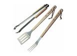 Barbecook - Set d'ustensiles 3 pièces pour barbecue Marron