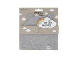 Parsa Baby Babymütze mit Ohren und Wolkenstickerei - grau