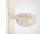 HAPPYPET Universal XL Liegemulde für Kratzbaum Ø 40cm, Große Schlafmulde, Stabiler Metallrahmen, 440g Plüsch, Ersatz-Liegemulde belastbar bis 15kg, Creme Creme