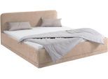 Polsterbett, beige (dunkelbeige), B:190cm L:210cm, Bezug Bett: wahlweise Microfaser (100% Polyester), Strukturstoff (77% Polyester, 23% Viskose) oder Kunstleder;Bonnell-Federkernmatratze: Mischgewebe (51% Polyprophlen, 39% Polyester, 10% Baumwolle);Kaltschaummatratze: Frottee (100% Polyester), Bezug abnehm- und waschbar bis 60C, WESTFALIA SCHLAFKOMFORT, Betten, Polsterbett, inkl. Bettkasten bei Au
