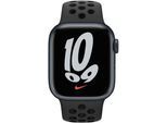 Apple Watch Nike Series 7 Aluminium 41 mm (2021) | GPS | Mitternacht | Sportarmband schwarz