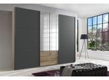Schwebetürenschrank WIMEX "Magic by fresh to go", grau (plankeneiche nachbildung, graphit), B:300cm H:216cm T:65cm, Schränke