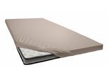 Spannbettlaken BELLANA "Jersey-Elasthan deluxe in Gr. 90x200, 140x200 oder 180x200, für Topper", grau (taupe), 1 Stk., Jersey-Elasthan, 100x200 100x210 100x220 110x200 110x210 110x220 120x200 120x210 120x220 90x200 90x210 90x220 10, Jersey-Elasthan, Obermaterial: 95% Baumwolle, 5% Elasthan (LYCRA), Bettlaken, Spannbettlaken, aus Baumwolle, für Matratzen bis 10 cm Höhe, Bettlaken, Spannbetttuch