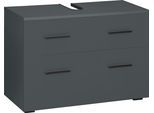 INOSIGN Waschbeckenunterschrank »Skara«, mit Klappe und Schubkasten, schwarze Griffe, Breite 80 cm, Höhe 55 cm