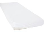 Spannbettlaken BELLANA "Mako-Jersey exclusiv in Gr. 90x200, 140x200 oder 180x200 cm", weiss (weiß), L:200cm, Mako-Jersey, Obermaterial: 100% Baumwolle, Bettlaken, Spannbettlaken, aus Baumwolle, für Matratzen bis 25 cm Höhe, Bettlaken, Spannbetttuch