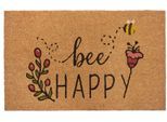HANSE Home Fussmatte »Bee Happy«, rechteckig, Kokos, Schmutzfangmatte, Outdoor, Rutschfest, Innen, Kokosmatte, Flur