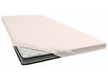 Spannbettlaken BELLANA "Jersey-Elasthan deluxe in Gr. 90x200, 140x200 oder 180x200, für Topper", beige (creme), 1 Stk., Jersey-Elasthan, 140x200 140x210 140x220 150x200 150x210 150x220 160x200 160x210 160x220 10, Jersey-Elasthan, Obermaterial: 95% Baumwolle, 5% Elasthan (LYCRA), Bettlaken, Spannbettlaken, aus Baumwolle, für Matratzen bis 10 cm Höhe, Bettlaken, Spannbetttuch