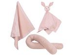 roba Organic Geschenkset 'Lil Planet' rosa/mauve, Bio-Bettschlange, -Decke & -Schmusetuch