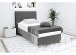Boxspringbett "Sven", grau (anthrazit), L:210cm, 100% Polyester;Polsterwatte: 100% Polyester, WESTFALIA SCHLAFKOMFORT, Komplettbetten, Boxspringbett, inkl. Zierkissen, wahlweise mit und ohne Kaltschaum-Topper